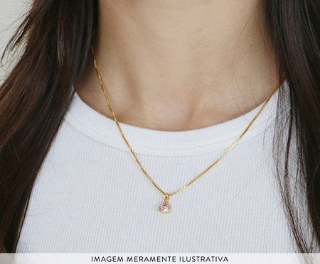 Colar Triangulo Zirconia Rosa e Lilás | Westwing