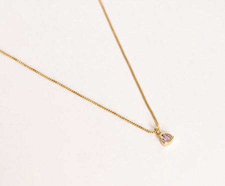 Colar Triangulo Zirconia Rosa e Lilás | Westwing