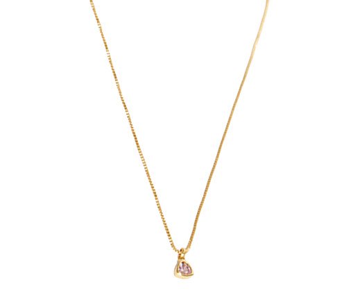 Colar Triangulo Zirconia Rosa e Lilás, Dourado | WestwingNow