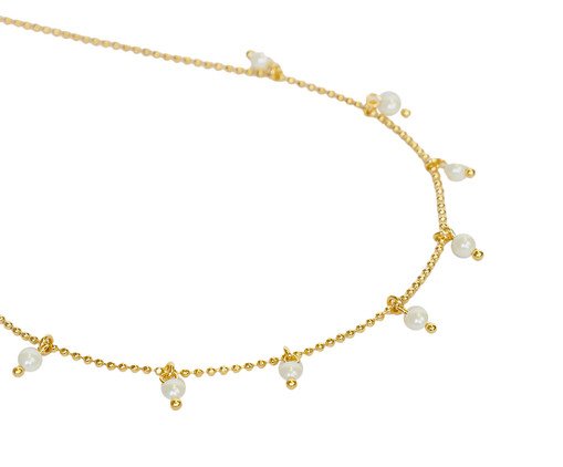 Choker Pontos de Pérolas, Dourado | WestwingNow