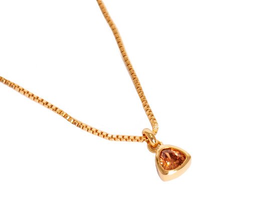 Colar Triangulo Zirconia Rosé, Dourado | WestwingNow