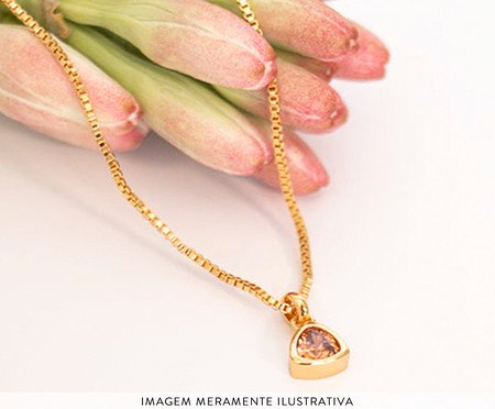 Colar Triangulo Zirconia Rosé | Westwing