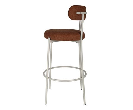 Banqueta Serena Tecido Marrom Castanho Base Areia | Westwing