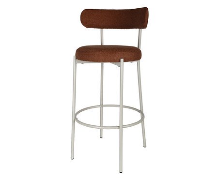 Banqueta Serena Tecido Marrom Castanho Base Areia | Westwing