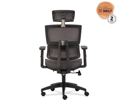 Cadeira Office Oregon C/ Apoio e Braço 3D Tela Mesh Preta | Westwing