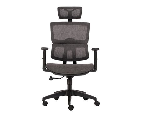 Cadeira Office Oregon C/ Apoio e Braço 3D Tela Mesh Preta | Westwing