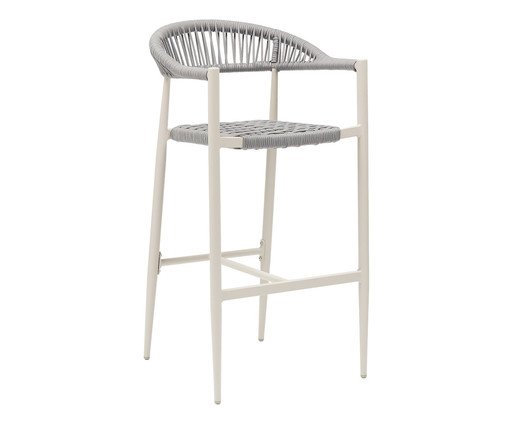 Banqueta Trancoso Corda Cinza Base Areia, grey | WestwingNow
