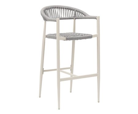 Banqueta Trancoso Corda Cinza Base Areia | Westwing