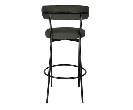 Banqueta Serena Boucle Verde Oliva Base Preta | Westwing