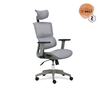 Cadeira Office Oregon C/ Apoio e Braço 3D Tela Mesh Verde | Westwing