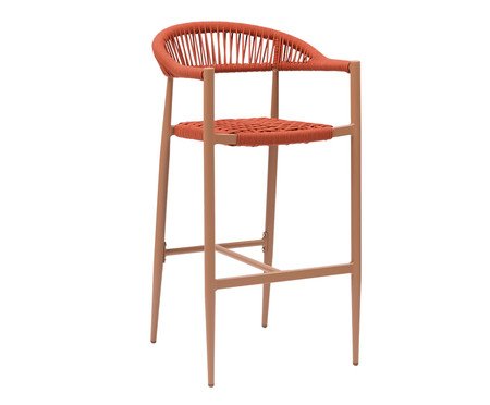 Banqueta Trancoso Corda Terracota Base Castanho Claro | Westwing
