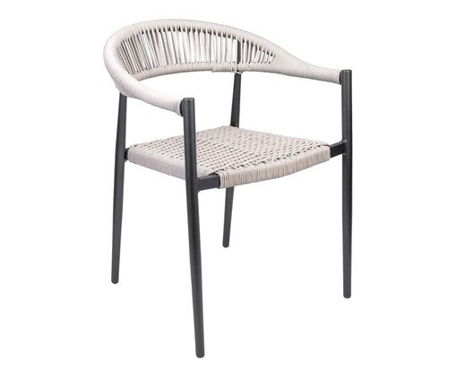 Cadeira Trancoso Corda Amendoa Base Grafite, beige | WestwingNow