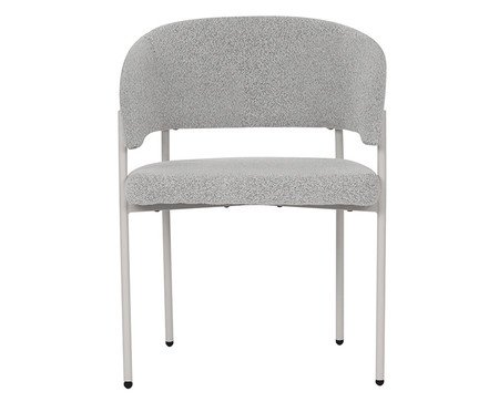 Cadeira Bari Boucle Cinza Base Off White | Westwing