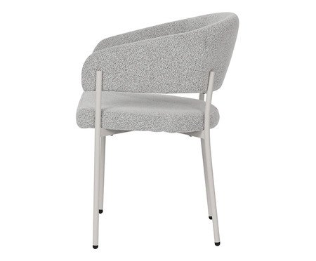 Cadeira Bari Boucle Cinza Base Off White | Westwing