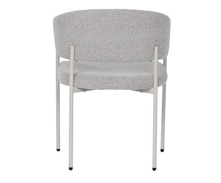 Cadeira Bari Boucle Cinza Base Off White | Westwing