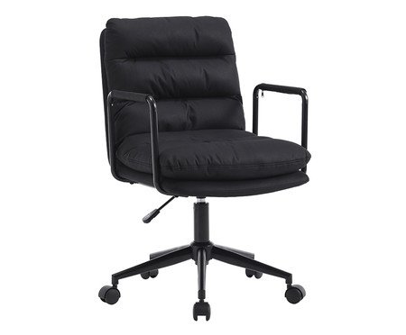 Cadeira Office Arizona Aveludado Preto | Westwing