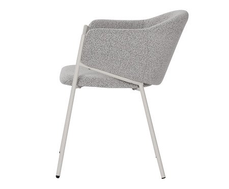 Cadeira Elie Boucle Cinza Base Off White | Westwing
