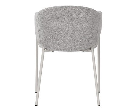 Cadeira Elie Boucle Cinza Base Off White | Westwing