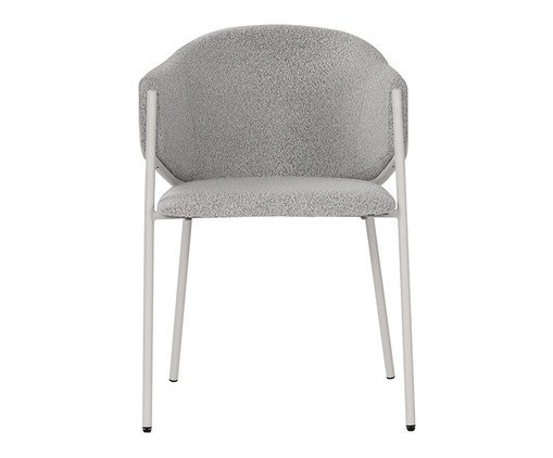 Cadeira Elie Boucle Cinza Base Off White, grey | WestwingNow