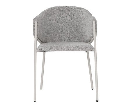 Cadeira Elie Boucle Cinza Base Off White | Westwing