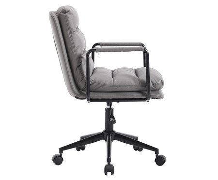 Cadeira Office Arizona Aveludado Cinza | Westwing