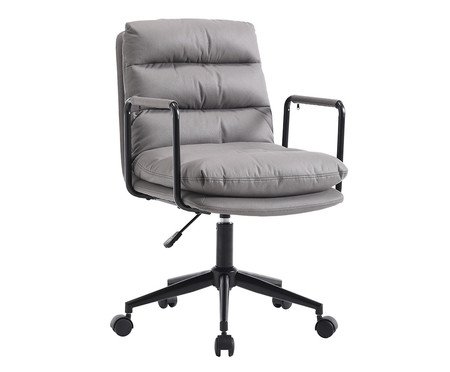 Cadeira Office Arizona Aveludado Cinza | Westwing