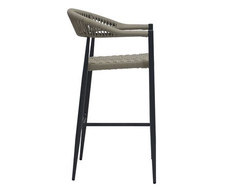 Banqueta Trancoso Corda Fendi Base Grafite | Westwing