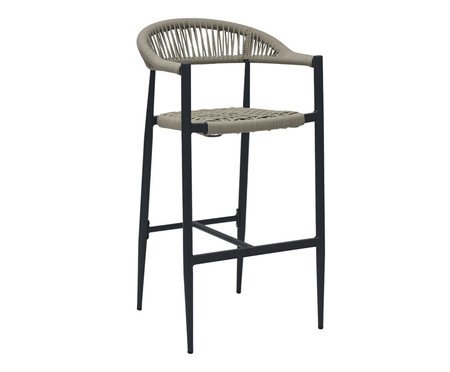 Banqueta Trancoso Corda Fendi Base Grafite | Westwing