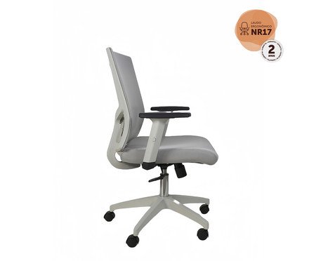 Cadeira Office Dakota Tela Mesh Cinza | Westwing