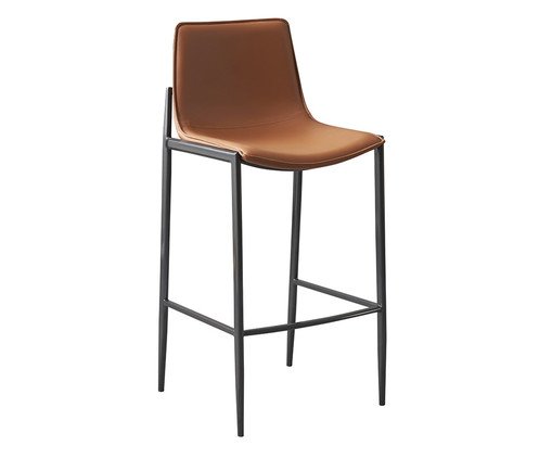 Banqueta Eulalia Marrom Base Grafite, brown | WestwingNow
