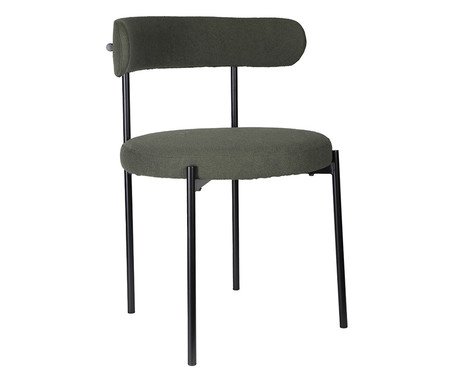 Cadeira Serena Boucle Verde Oliva Base Preta | Westwing
