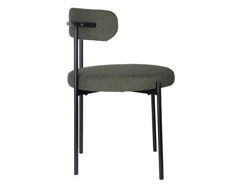 Cadeira Serena Boucle Verde Oliva Base Preta | Westwing