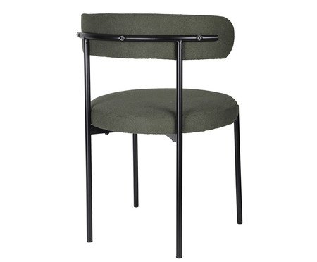 Cadeira Serena Boucle Verde Oliva Base Preta | Westwing