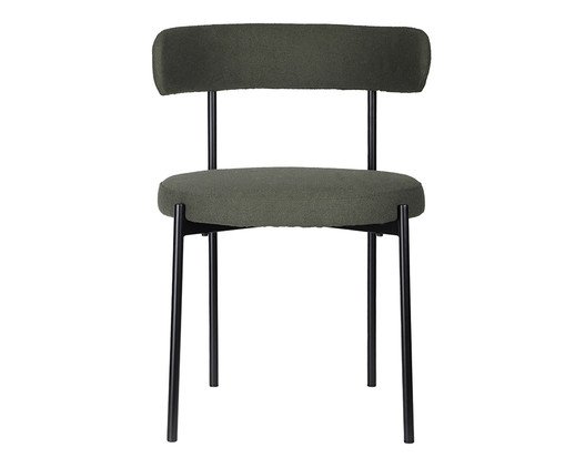 Cadeira Serena Boucle Verde Oliva Base Preta, green | WestwingNow