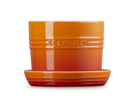 Vaso para Ervas com Bandeja Laranja - 14cm | Westwing