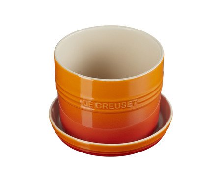 Vaso para Ervas com Bandeja Laranja - 14cm | Westwing