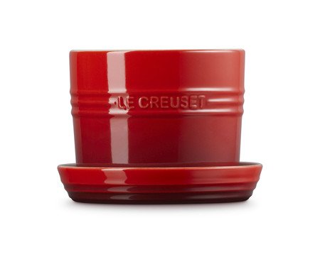 Vaso para Ervas com Bandeja Vermelho - 14cm | Westwing
