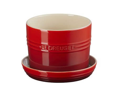 Vaso para Ervas com Bandeja Vermelho - 14cm | Westwing