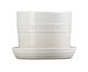 Vaso para Ervas com Bandeja Meringue - 14cm, Branco | WestwingNow