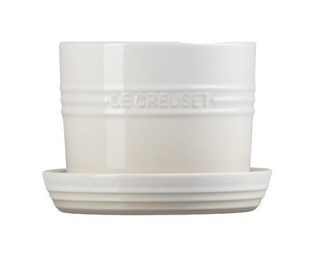 Vaso para Ervas com Bandeja Meringue - 14cm | Westwing