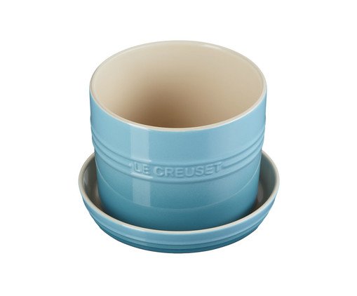 Vaso para Ervas com Bandeja Azul Caribe - 14cm, Azul | WestwingNow