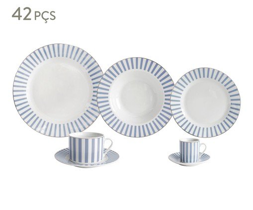 Aparelho de Jantar com Borda Dourada Charming Azul, Azul | WestwingNow