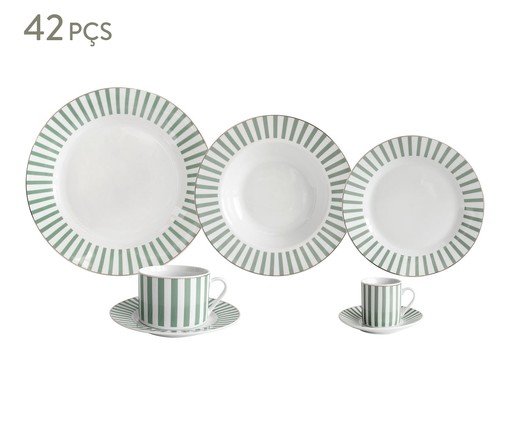 Aparelho de Jantar com Borda Dourada Charming Verde, Verde | WestwingNow