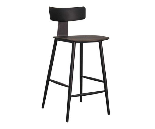 Banqueta Analu Preto e Cinza Pacífico, black | WestwingNow