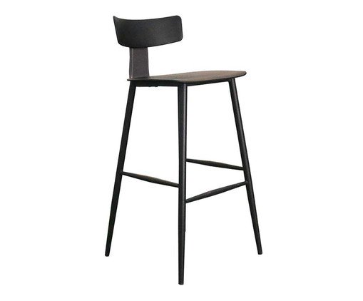 Banqueta Analu Preto e Cinza Pacífico, black | WestwingNow