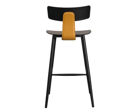 Banqueta Analu Preto e Marrom Camel | Westwing