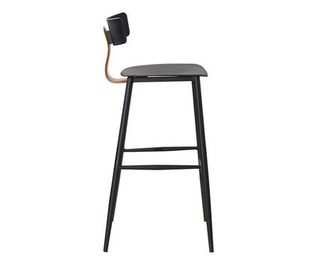 Banqueta Analu Preto e Marrom Camel | Westwing