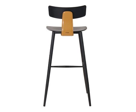 Banqueta Analu Preto e Marrom Camel | Westwing