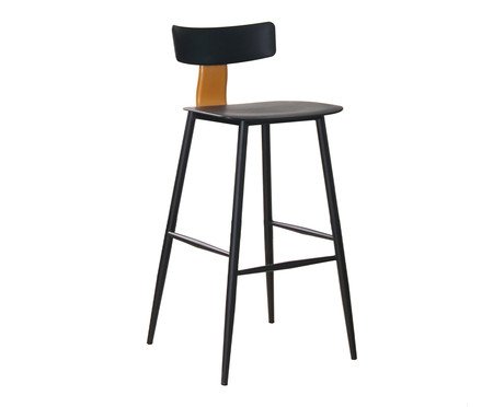 Banqueta Analu Preto e Marrom Camel | Westwing