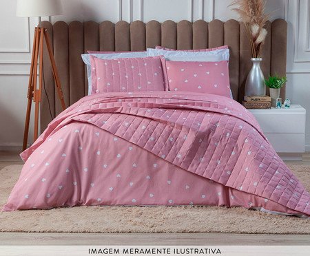Capa de Edredom Duvet Essencialle Corações Branco | Westwing